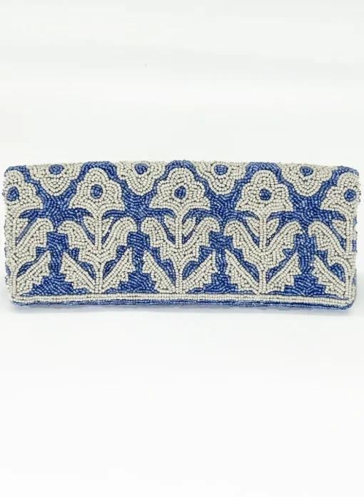 Oliphant Beaded Clutch- Marigold Periwinkle