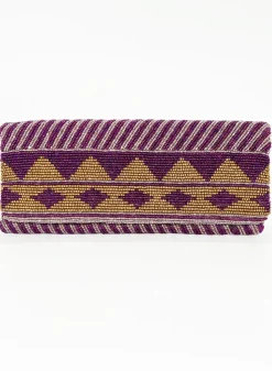 Oliphant Beaded Clutch- Mezcal Purple Gold