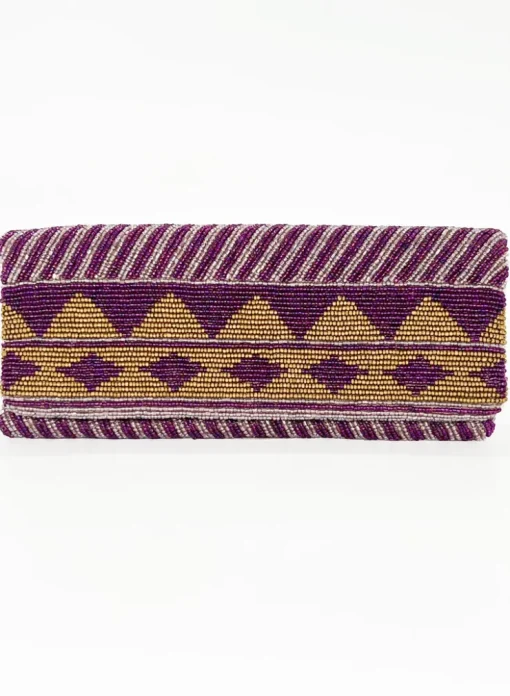 Oliphant Beaded Clutch- Mezcal Purple Gold