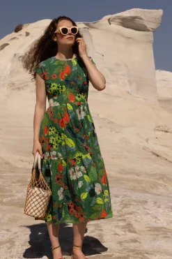 Oliphant Cap Sleeve Midi- Sutton Green