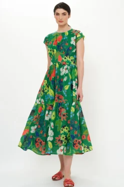 Oliphant Cap Sleeve Midi- Sutton Green