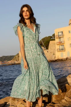 Oliphant Cinched Flirty Midi- Cypress Jade