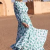 Oliphant Crew Neck Smocked Waist Maxi- Toscana Green