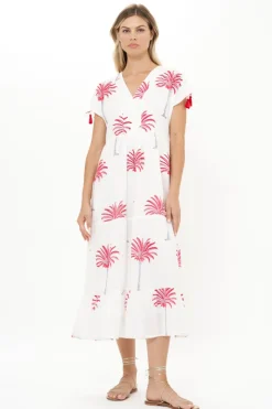 Oliphant Kaftan Midi- Canary Coral