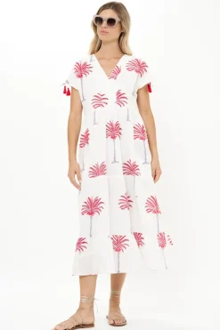 Oliphant Kaftan Midi- Canary Coral