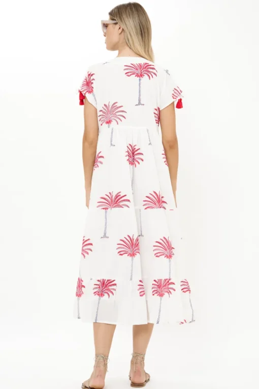 Oliphant Kaftan Midi- Canary Coral