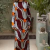 Oliphant Long Sleeve Shift Maxi- Tulip Orange