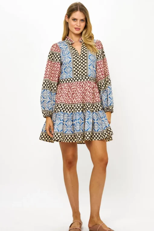Oliphant Long Sleeve Yoke Dress- Sultan Black