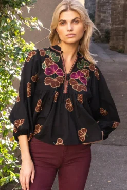 Oliphant Mandarin Balloon Top- Almay Black