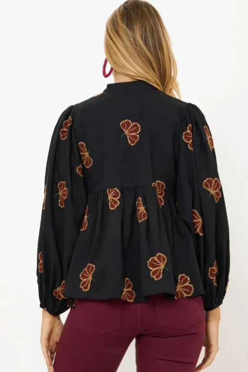 Oliphant Mandarin Balloon Top- Almay Black