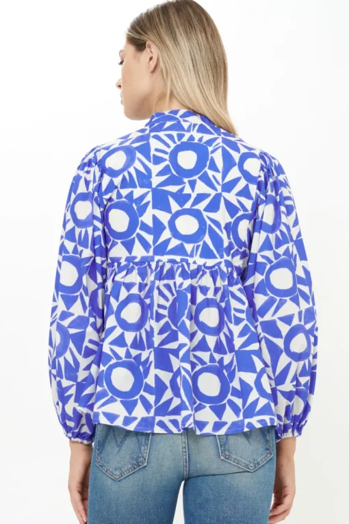Oliphant Mandarin Balloon Top- Eclipse Blue