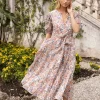 Oliphant Puff Sleeve Maxi- Montenegro Coral