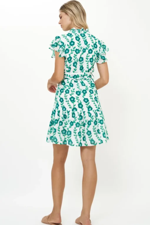 Oliphant Ruffle Collar Button Mini- Toscana Green