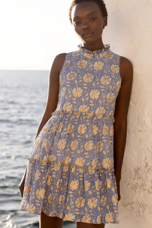 Oliphant Ruffle Tiered Short- Mughal Blue