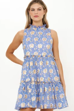 Oliphant Ruffle Tiered Short- Mughal Blue