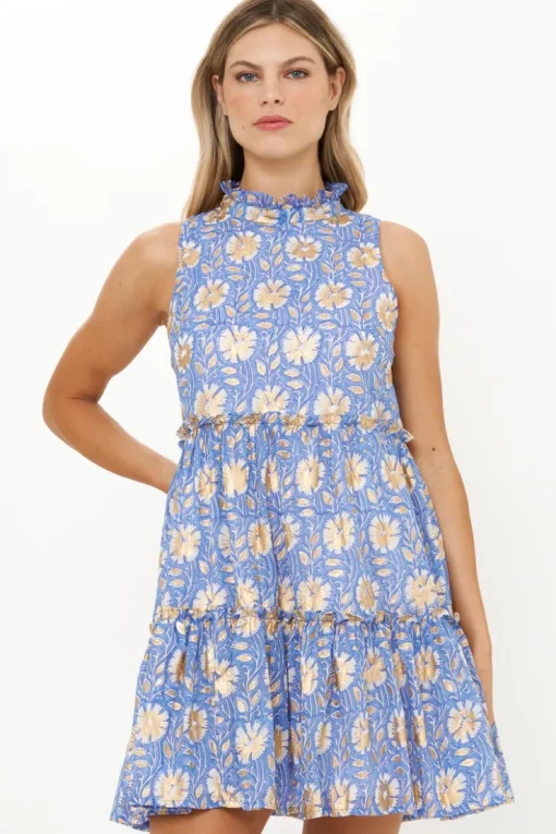 Oliphant Ruffle Tiered Short- Mughal Blue