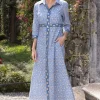 Oliphant Shirt Dress Maxi- Budapest Blue
