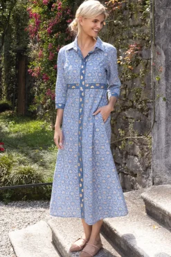 Oliphant Shirt Dress Maxi- Budapest Blue