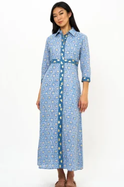 Oliphant Shirt Dress Maxi- Budapest Blue