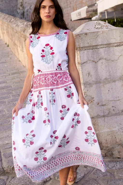 oliphant red dress OLIPHANT Belted Shirt Dress- BORA BORA RED BORA BORA RED / L