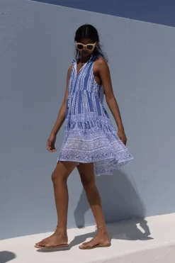 Oliphant Sleeveless Tiered Short- Ziggy Blue