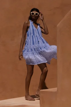 Oliphant Sleeveless Tiered Short- Ziggy Blue