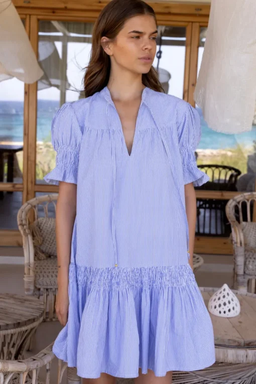 Oliphant Smocked Drop Mini- Chatham Blue