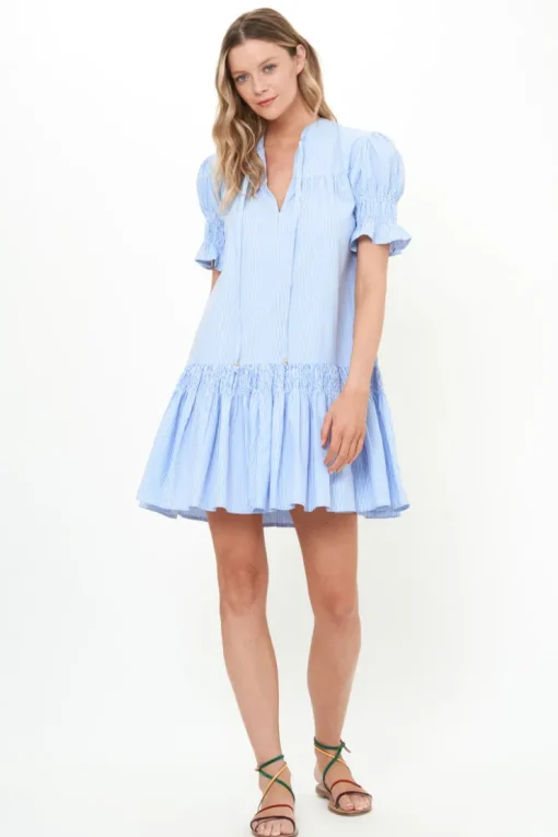 Oliphant Smocked Drop Mini- Chatham Blue