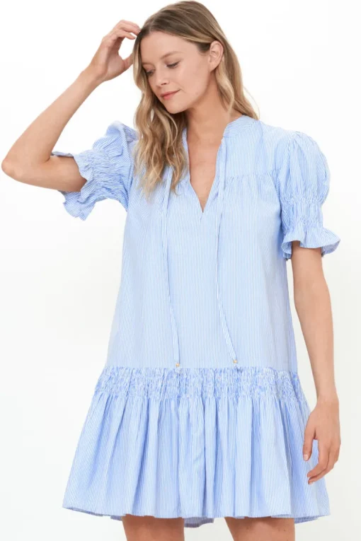 Oliphant Smocked Drop Mini- Chatham Blue