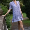 Oliphant Smocked Drop Mini- Clover Blue