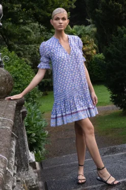 Oliphant Smocked Drop Mini- Clover Blue