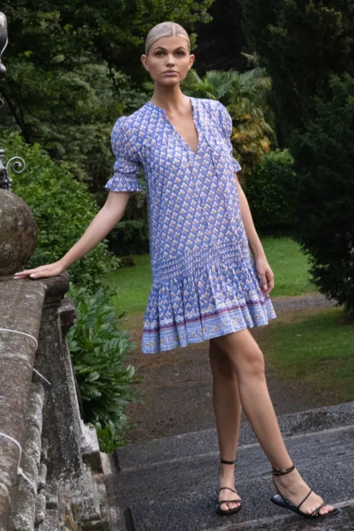 Oliphant Smocked Drop Mini- Clover Blue