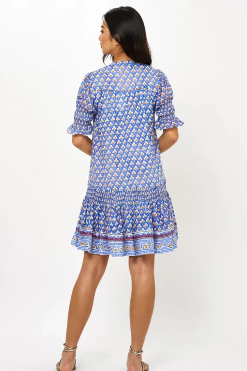 Oliphant Smocked Drop Mini- Clover Blue