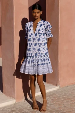 Oliphant Smocked Drop Mini- Marion Blue