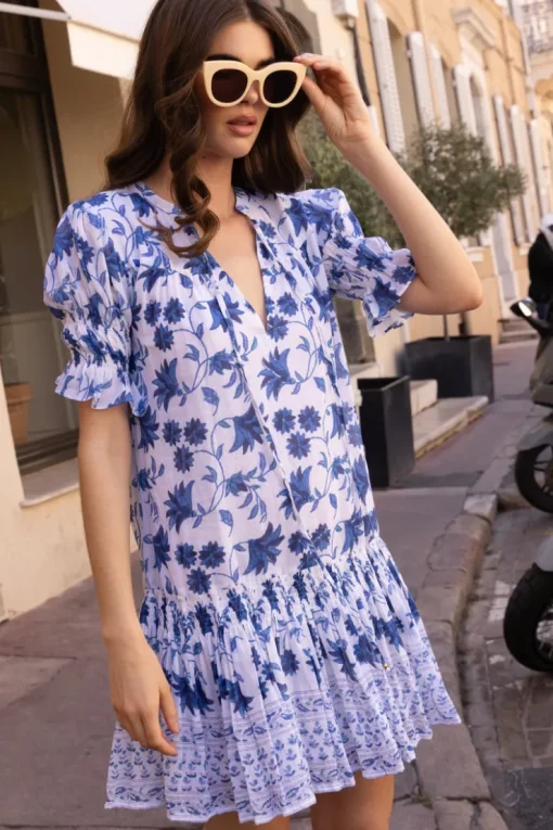 Oliphant Smocked Drop Mini- Marion Blue