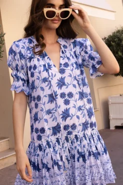 Oliphant Smocked Drop Mini- Marion Blue