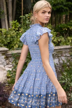 Oliphant Smocked Flirty Short- Budapest Blue