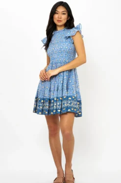 Oliphant Smocked Flirty Short- Budapest Blue