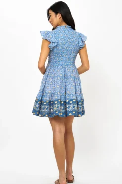 Oliphant Smocked Flirty Short- Budapest Blue