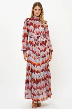 Oliphant Smocked Neck Maxi- Venice Cognac