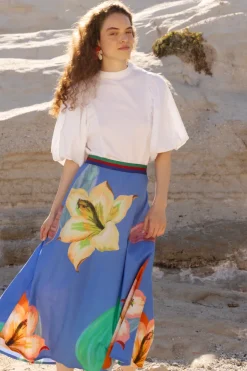 Oliphant Swing Skirt- Hibiscus Blue