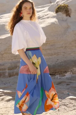 Oliphant Swing Skirt- Hibiscus Blue