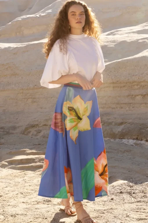 Oliphant Swing Skirt- Hibiscus Blue
